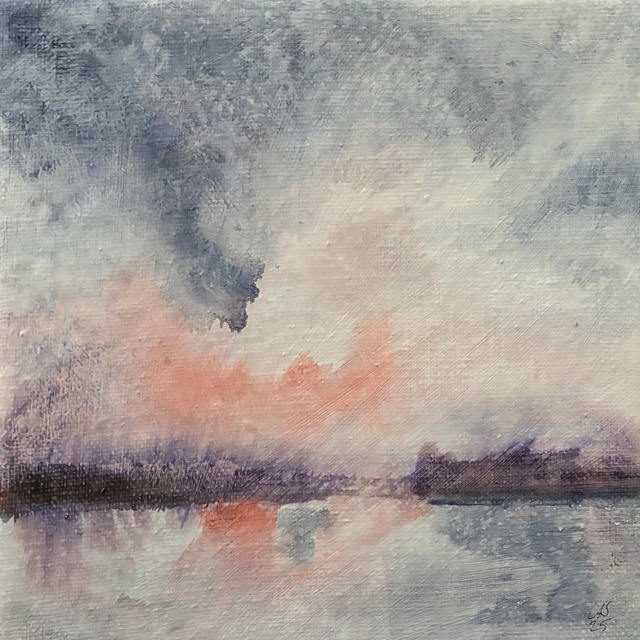 Annamaria Sinisalon maalaus Strömfors Art -taidenäyttelyssä Strömforsin ruukissa
